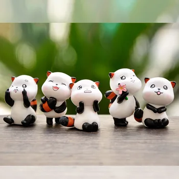 Creative Civet Cat Bambola Kawaii Panda Rosso Figura Di Fata Figurine In Miniatura Terrario Bambini Giocattolo Scatola Regalo Decorazione Della Camera