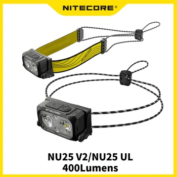 NITECORE NU25 400Lumens Max tiro di 64 metri USB-C Ricaricabile Faro 3 Fonti di Luce Impermeabile Leggero Proiettore