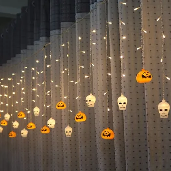 Decorazione di Halloween Luci a Led Cranio di Zucca Tenda del LED Luci della Stringa 3D Halloween Ghost Lanterna Parte dell'Interno della Casa fai da te Decorazione