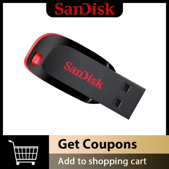 SanDisk CZ50 USB 2.0 Pendrive 16GB 32GB 64GB USB Flash Drive Pen Drive U Disk Mini Flash Drive Cruzer Blade 100% Originale