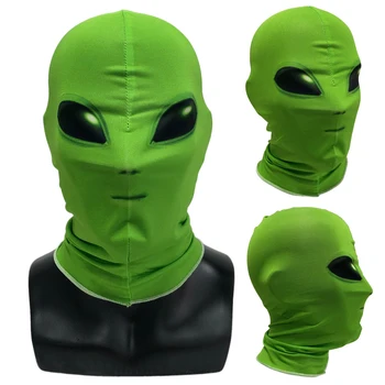 Alieno verde Maschera Cosplay UFO Alien Maschere a Pieno facciale Casco Carnevale Mascherata di Halloween del Partito del Costume di oggetti di scena
