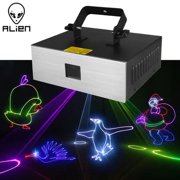 ALIEN 2W 4W RGB Fase di Animazione Proiettore della Luce Laser DMX DJ Discoteca Bar Club Effetto di Illuminazione Party Vacanze di Natale Mostra Lampada