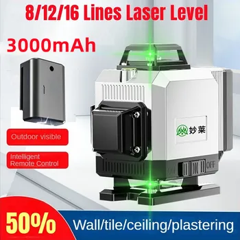 Di alta Qualità 4D (Linee Verdi), Livello Laser 16/12 Linee di Auto-Livellamento Orizzontale Verticale Potente Laser Verde Fascio di Livellamento Strumenti