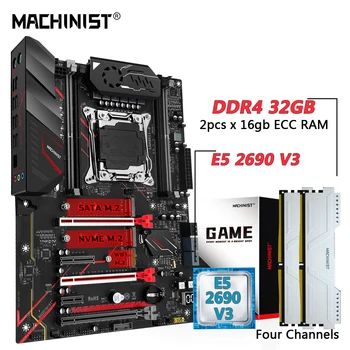 MACCHINISTA X99 Combo scheda Madre LGA 2011-3 Xeon E5-2690 V3 Kit CPU DDR4 RAM 2*Memoria 16GB USB 3.0 NVME M. 2 a quattro canali MR9A PRO
