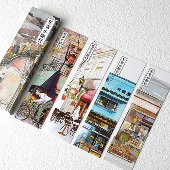 30 Pcs/Set Tokyo Serie di Viaggio Carta Segnalibro fai da te Giapponese Dipinto a Mano Paesaggio Libro Marcatori Regalo, articoli di Cancelleria