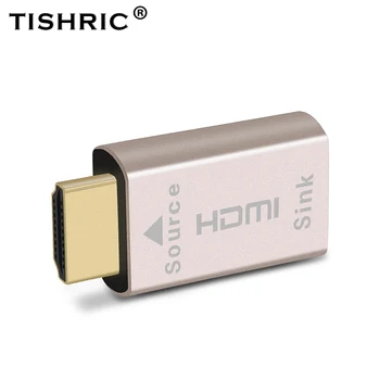 TISHRIC HDMI-Compatibile Schermata di Blocco del Tesoro, Maschio E Femmina, a Doppia Testa Adattatore Tappo 4k HD Display Virtuale Virtualizer