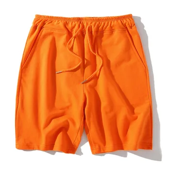Mens Estate Orange Beach Shorts Sciolto Casual 100%Cotone Jogging Shorts Uomini Donne Elastico In Vita Palestra Di Allenamento Running Sportswear