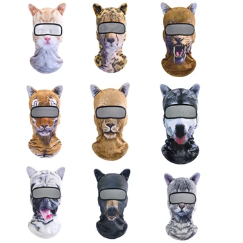 2022 New Halloween Gatto Cane Passamontagna Copertura Realistico Animale, la Maschera di protezione per lo Sci Equitazione