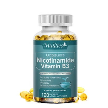 Mulittea Nicotinamide con il coenzima q10, la Vitamina B3 500 mg di Coenzima Q10 Capsule Per Supportare la Pelle di Energia Cellulare e la Salute del Cervello