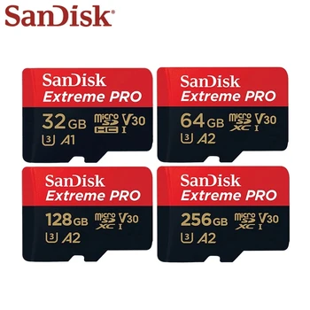 SanDisk Extreme Pro Scheda di Memoria di TF 256G 128GB 64GB 32GB microSDHC A2 A1 Scheda microSD 170MB/s C10 U3 V30 Adattatore SD 512g 1T 400g
