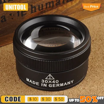 Premium 30 x 40mm Misura Lente di ingrandimento lente di Ingrandimento Lente Loop Microscopio Per Monete, Francobolli, Gioielli Lupe