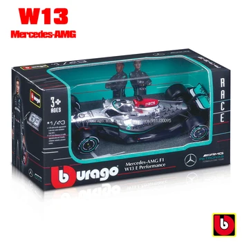 Bburago 1:43 2022 F1 Mercedes-AMG W13 #44 Hamilton #63 George Russell Lega Giocattolo Modello di Auto Super Formula Die Cast Model