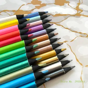 24 Colori Metallici Matite Colorate Non tossico e Nero di Disegno Matite Pre-Affilata Colori Assortiti in Legno, Schizzi, Matite Set