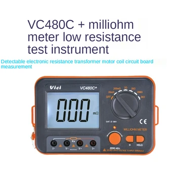 VC480C+ Digitale Milliohmmeter DC a Bassa Resistenza Tester Microohmmeter 0,01 mΩ~2kΩ Rilevabile Resistenza del Trasformatore Circuito
