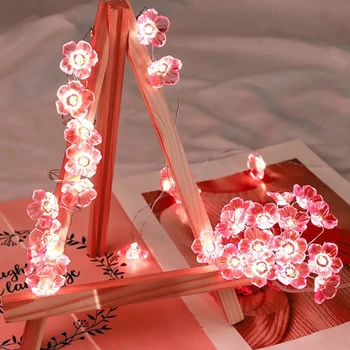 Fiori di ciliegio, Luci della Stringa 20/30 LED Rosa Fiore Fata di Luce, Alimentato a Batteria Per le Vacanze di Natale Festa di Nozze Ghirlanda Decorazioni