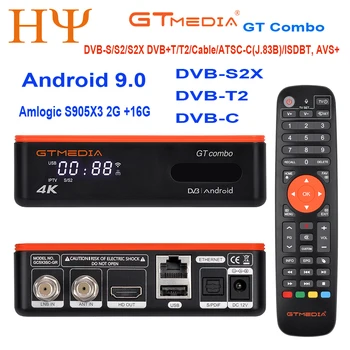 GTMEDIA GT Combo 4K 8K HD TV BOX 4:2:2 Android 9.0+DVB-S2X/T2/C 2+16 Ricevitore TV Satellitare Decoder/ Google Smart Set Top Box
