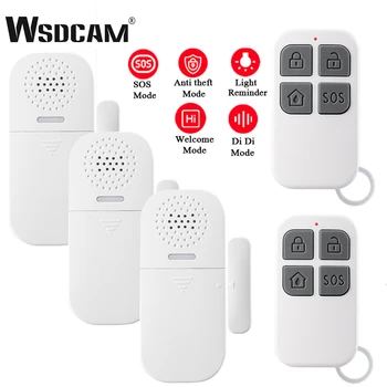 WSDCAM Porte e finestre Allarme Wireless Frigorifero Allarme per la Sicurezza dei Bambini telecomandi Porta d'Ingresso di Antifurto Sensore Magnetico di Sicurezza di Allarme Kit
