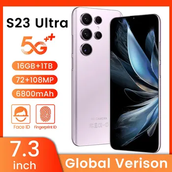S23 Ultra nuovo smartphone android telefono 7.3 pollici hd schermo del telefono cellulare di pro telefone 6800mAh 16+1TB Fotocamera 5g telefoni cellulari sbloccare