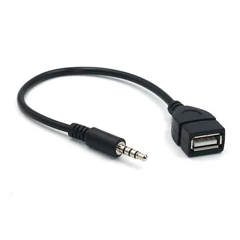 Auto Lettore MP3 Converter 3.5 mm Maschio Audio AUX Jack Spina A USB 2.0 Femmina Convertitore di cavo di Cavo Adapte