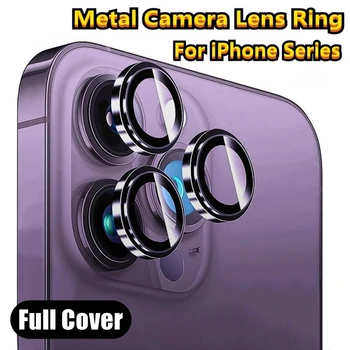 Obiettivo della fotocamera Vetro di Protezione per iPhone 13 11 12 14 PRO MAX Lens Anello di Metallo di protezione per iPhone 12 13 Mini 14Plus 13Pro Max Film