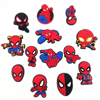 Nuovo Marvel Super Eroe Spiderman Scarpa Fibbia Croc Fascino della Novità fai da te Pantofole Accessori Negozio Decorazioni dei cartoni animati per Bambini Regali