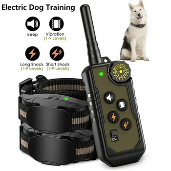 Elettrico di Addestramento del Cane Collare di Telecomando Impermeabile per Cani di Corteccia di Stop per Tutte le Dimensioni Urti e Vibrazioni del Suono Elettrico Shock