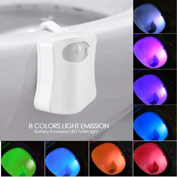 16color LED Luce Notturna Luminaria WC servizi Igienici Pensili Retroilluminazione Smart Corpo del Sensore di Moto Alimentata a Batteria, il Sedile del Wc Riscaldamento Luce