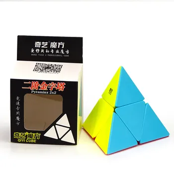 QiYi Pyraminx Cubo Magico 2x2 Stickerless Professionale di Velocità Cubi QIYI 2x2x2 Piramide, Cubo Maigco Puzzle Giocattoli Educativi