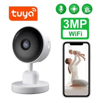 Mini Piscina Tuya Fotocamera 3MP HD 1080P, Rilevamento di Movimento 2-Way Audio di Visione Notturna di Sicurezza Domestica Cane Gatto Pat Fotocamera WiFi
