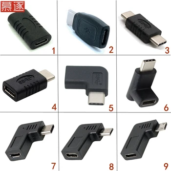 Nuovo tipo popolare-c3.1 adattatore set di grandi dimensioni di tipo C, a micro USB maschio a femmina 90 gradi gomito femmina a femmina