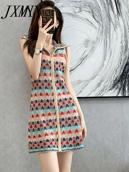 JXMYY 2023 Moda Estate Nuovo Stile coreano Elegante Slim Fit Hip Gilet Abito in Maglia Donna Abbigliamento