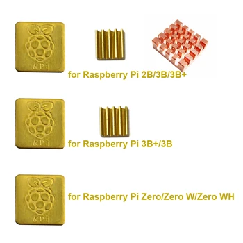 Raspberry Pi 3B+ Dissipatore di Calore Kit Dissipatore di Calore di Rame 2PCS+Dissipatore di Calore di Alluminio 1PCS RPI di Raffreddamento del Dissipatore di Supporto Raspberry Pi 2B 3B zero w