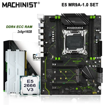 MACCHINISTA X99 Impostare la scheda Madre LGA 2011-3 Kit Xeon E5 2666 V3 Processore CPU 16GB(2*8G) DDR4 ECC Memoria RAM Nvme M. 2 ATX MR9A