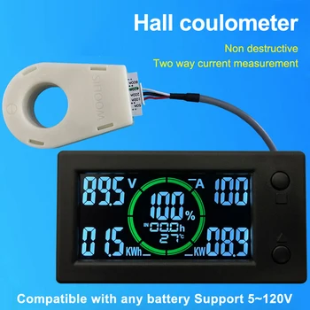 Schermo a colori Bluetooth Sala Coulometer Capacità della Batteria Tester Indicatore della Tensione di Alimentazione Corrente Metro DC0-300V 50A 100A 200A 400A