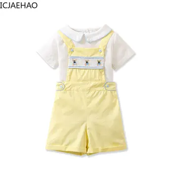 Vestiti neonato spagnolo Baby Set per il Ragazzo 2023 Nuovo Nato Bambino Biancheria da letto in Cotone Camicetta con Pantaloncini Abiti a Manica Lunga Shirt Top Vestito