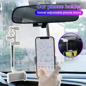 360° Auto Rearview Mirror Mount Phone Holder Regolabile Supporto Mobile Per iPhone 13 GPS Sede Smartphone Car Phone Holder Stand
