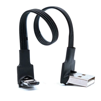 5CM 10CM 20CM Super Flat Flessibile Up & Down & Sinistro e Destro Angolato di 90 Gradi Micro USB a USB Maschio a USB Maschio Cavo Dati