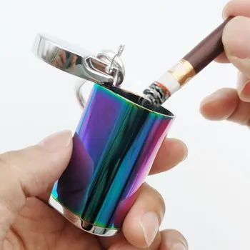 Portatile Mini Posacenere Mobile con Copertura di Viaggio all'Aperto Portatile Sigillato Posacenere Accessori per il Fumo