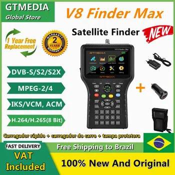 GTMEDIA V8 Finder Max Segnale del Satellite Finder DVB-S/S2/S2X H. 264/H. 265 (8bit) Localizzatore Satellitare 4.3 Pollici HD Ufficiale Accessori