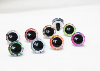 20pcs Nuovo stile 9mm a 35mm artigianato occhi 3D glitter per la sicurezza dei giocattoli bambola occhi occhi occhi con rondella-colore opzione-S9