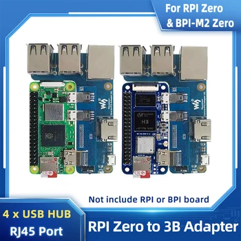 Raspberry Pi Zero 2 W a Pi 3B Scheda di Espansione a 4 x USB Hub + Ethernet di 10/100M RJ45 HDMI-compatibile per Banana Pi M2 Zero