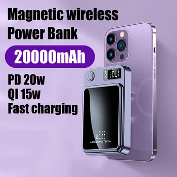 20000mAh Magnetico Wireless della Banca di Potere di PD20W Macsafe Powerbank Ausiliario Esterno di Carica della Batteria Per iphone 12 13 14 Pro Max Mini