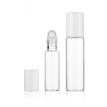 50pcs/lot 5ml 10ml Bottiglie di Vetro Con Rullo di Vuoto Cosmetici Olio Essenziale Flacone Per il Viaggiatore Con la Palla di Vetro