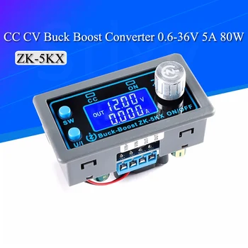 ZK-5KX DC / DC Buck Boost Converter CC CV 0.6-36V 5A 5V 6V 12V 24V 80W Modulo di Potenza Regolabile laboratorio Regolamentato alimentazione