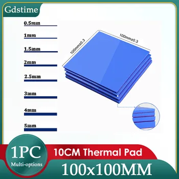 Gdstime Multi Dimensioni Spessore Blu 10cm GPU, CPU, Dissipatore di calore di Raffreddamento in Silicone Conduttivo Pastiglie 100x100mm High Performance Pad Termici