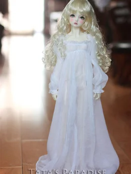 1/4 MSD BJD Doll camicia da notte Per 1/3 in Chiffon Bianco Abito Pigiama Accessori per le bambole Dress Up Doll Regalo fai da te i Vestiti (Escluse le bambole)