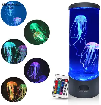 Medusa Lampada Cambia Colore Telecomando carro armato dell'Acquario LED per Luce Notturna, Regalo di Compleanno di Ricarica USB e Rilassante atmosfera