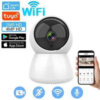 4MP Tuya Smart Mini WiFi IP Indoor HD Fotocamera Tracking Automatico di Sicurezza Wireless Sorveglianza Home Avvisi Baby Monitor di Visione Notturna