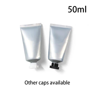 50ml di Alluminio Argento materiale Composito di Plastica Morbido 50g Bottiglia Cosmetico Lozione per il Corpo Crema Contenitore Squeeze Confezione tubolare Spedizione Gratuita
