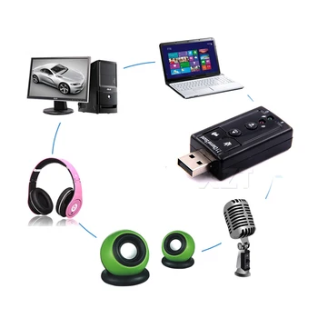 Scheda Audio USB esterna USB 2.0 Mini 3D Virtuale 480Mbps Audio a 7.1 Canali Scheda Audio Adattatore per PC Desktop e Notebook